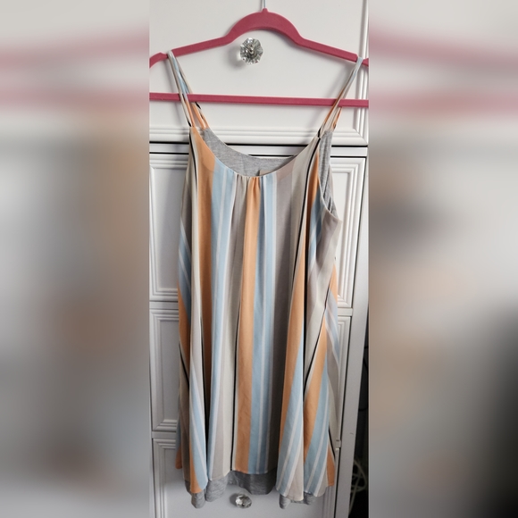 Anthropologie Left Coast by Dolan Striped Layered Slip Dress Size S - Picture 2 of 6